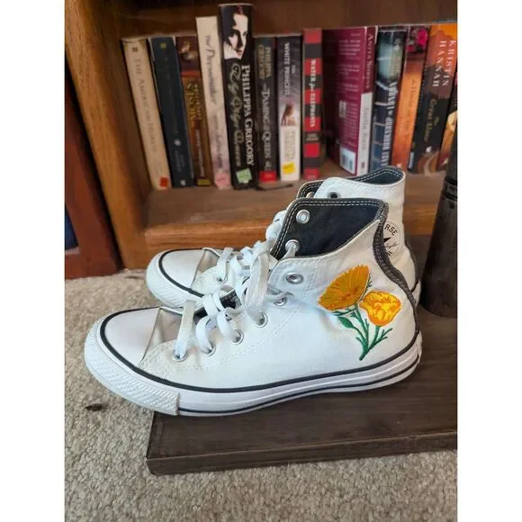 Converse Chuck Taylor All Star High Floral Embroidery 2021 Women's Size 7.5 - Picture 3 of 6